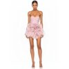 Sexy Pink Sleeveless Solid Color Ruffle Dress