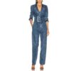 autumn collection denim blazer straight jumpsuit