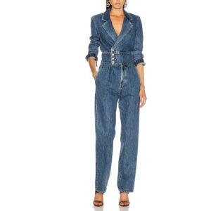 autumn collection denim blazer straight jumpsuit
