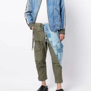 patchwork pockets denim