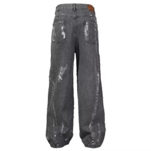 100% cotton straight-leg jeans