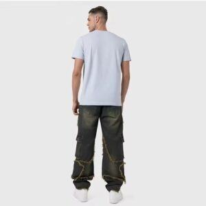 100% cotton washed style cargo pant back show