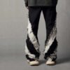 fringe baggy flare jeans for men