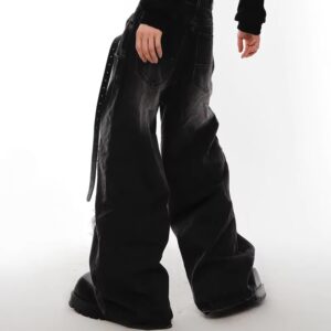 washed cargo jeans back show