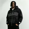 embroidered letter hoodie